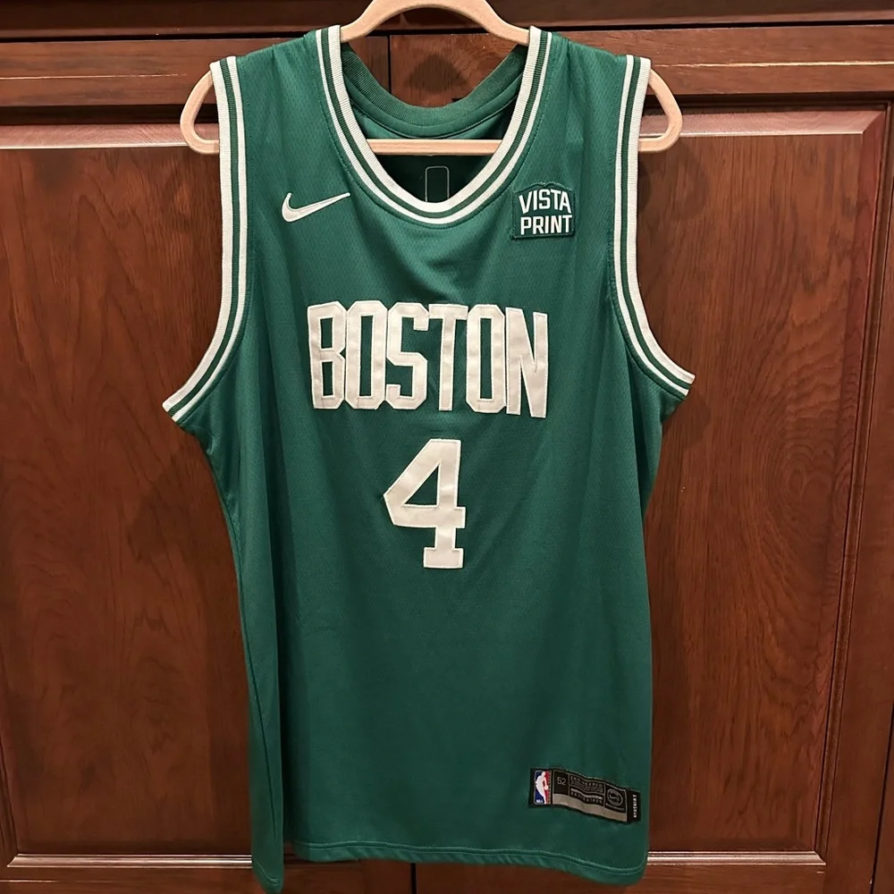 Nike Green Boston Basketball Jersey with White Accents